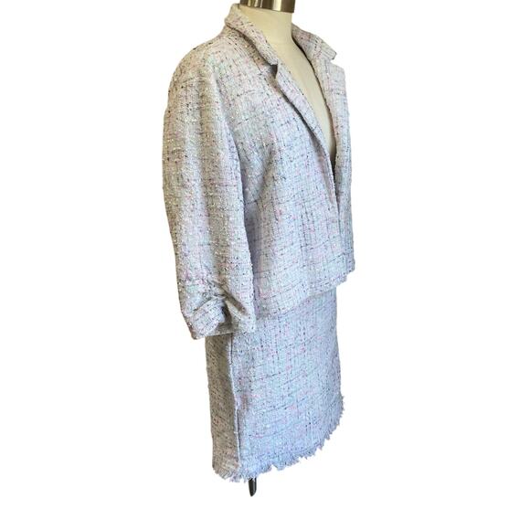 Elle Women's Tweed Pastel Coloring Skirt Suit Set Size XXL/10 - Picture 2 of 11